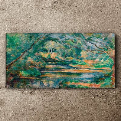 Tableau imprimé sur toile Paysage verdoyant avec une rivière