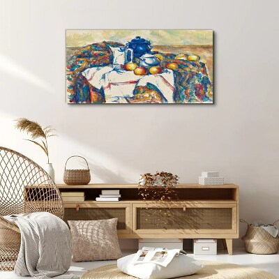 Tableau toile imprimée Nature morte à la bouilloire bleue