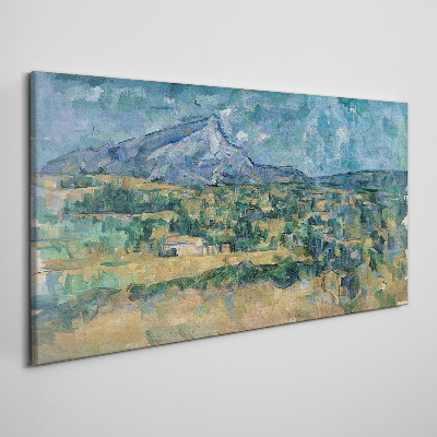Tableau imprimé sur toile Paysage de montagne aux couleurs pastel
