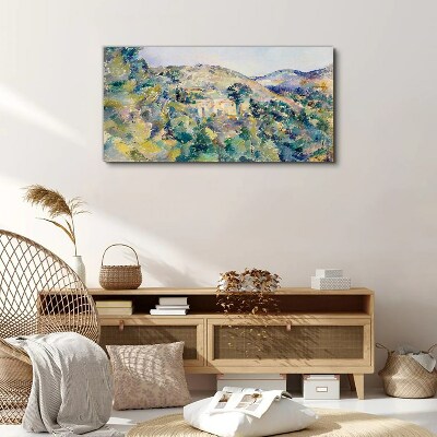 Tableau sur toile Paysage avec des maisons parmi les arbres
