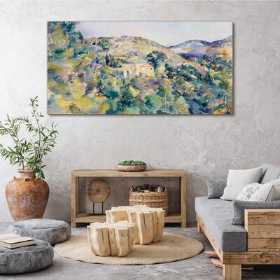 Tableau sur toile Paysage avec des maisons parmi les arbres