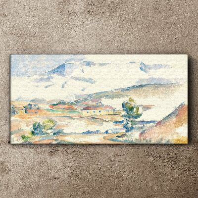 Tableau toile imprimée Paysage de montagne aux tons pastel
