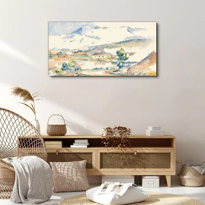 Tableau toile imprimée Paysage de montagne aux tons pastel