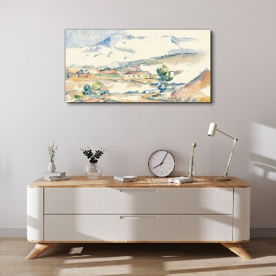 Tableau toile imprimée Paysage de montagne aux tons pastel