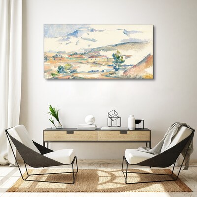 Tableau toile imprimée Paysage de montagne aux tons pastel