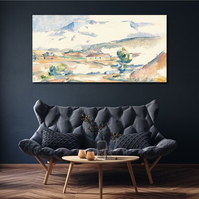 Tableau toile imprimée Paysage de montagne aux tons pastel