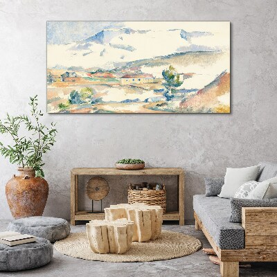 Tableau toile imprimée Paysage de montagne aux tons pastel