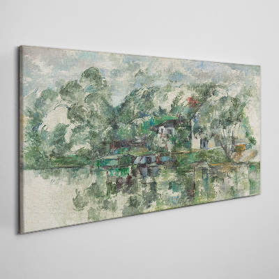 Tableau toile imprimée Un paysage paisible au bord de l'eau