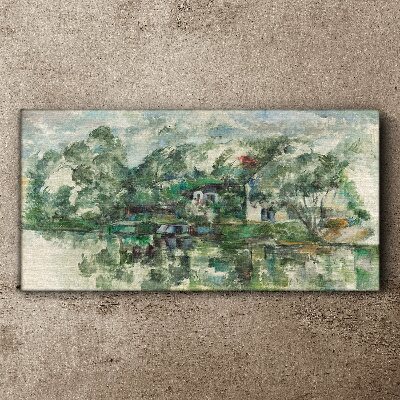 Tableau toile imprimée Un paysage paisible au bord de l'eau