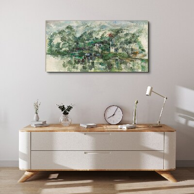 Tableau toile imprimée Un paysage paisible au bord de l'eau