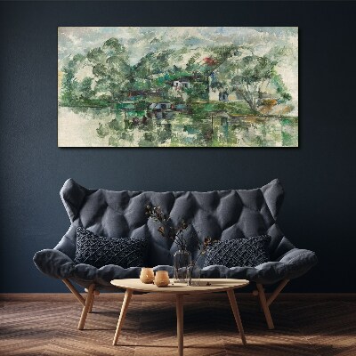 Tableau toile imprimée Un paysage paisible au bord de l'eau
