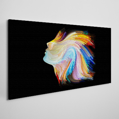 Tableau toile imprimée Une silhouette colorée en mouvement