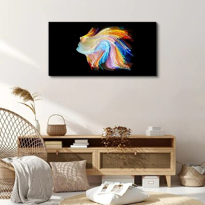 Tableau toile imprimée Une silhouette colorée en mouvement