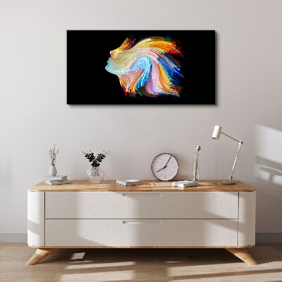 Tableau toile imprimée Une silhouette colorée en mouvement