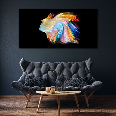 Tableau toile imprimée Une silhouette colorée en mouvement