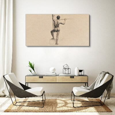 Tableau imprimé sur toile Figure d'un homme avec une lance