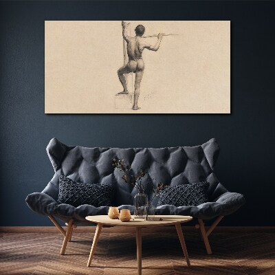 Tableau imprimé sur toile Figure d'un homme avec une lance