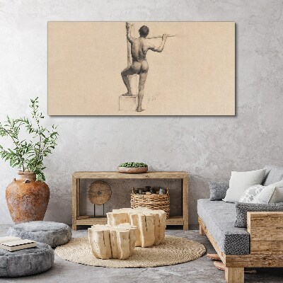 Tableau imprimé sur toile Figure d'un homme avec une lance