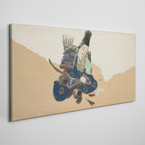Tableau toile imprimée Un artiste écrivant en costume traditionnel
