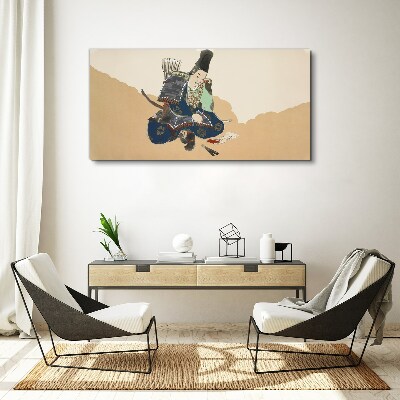 Tableau toile imprimée Un artiste écrivant en costume traditionnel