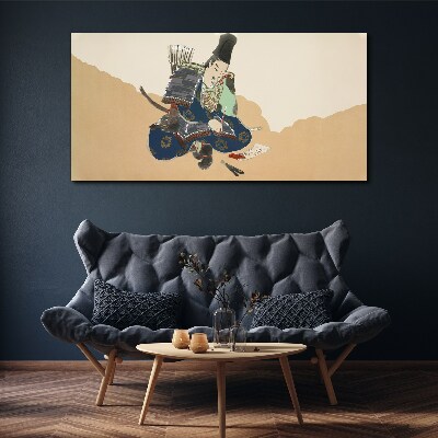 Tableau toile imprimée Un artiste écrivant en costume traditionnel