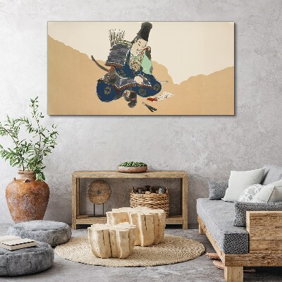 Tableau toile imprimée Un artiste écrivant en costume traditionnel