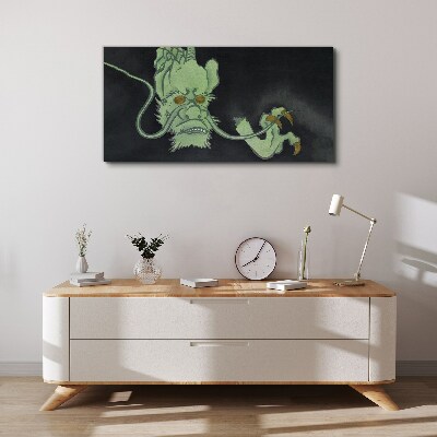 Tableau imprimé sur toile Dragon dans le noir