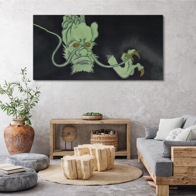 Tableau imprimé sur toile Dragon dans le noir