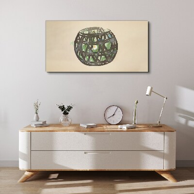 Tableau sur toile "Panier en osier avec verdure"