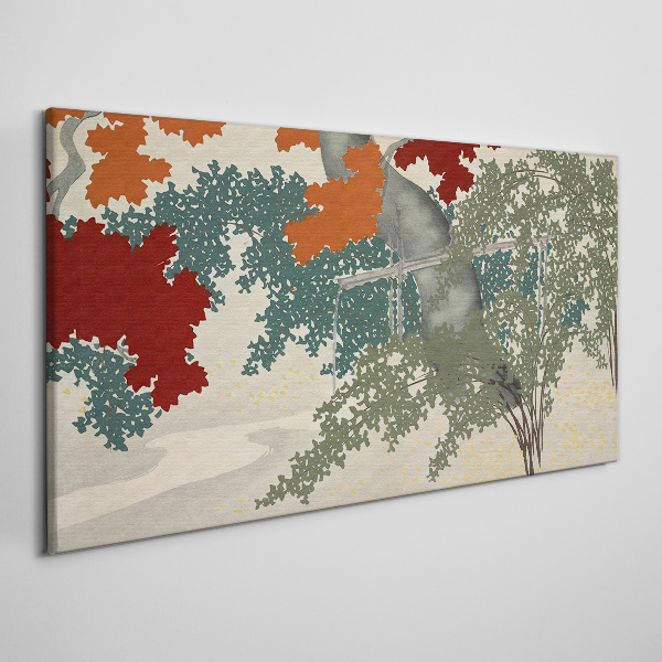 Tableau imprimé sur toile Feuilles d'automne dans le paysage