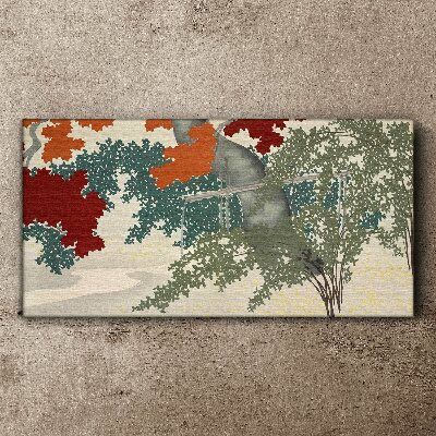 Tableau imprimé sur toile Feuilles d'automne dans le paysage