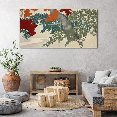 Tableau imprimé sur toile Feuilles d'automne dans le paysage