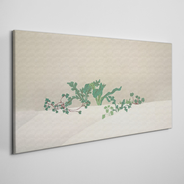 Tableau toile imprimée Plantes délicates sur fond neutre