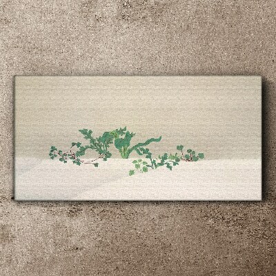 Tableau toile imprimée Plantes délicates sur fond neutre