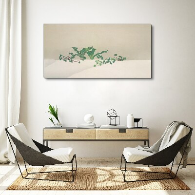 Tableau toile imprimée Plantes délicates sur fond neutre