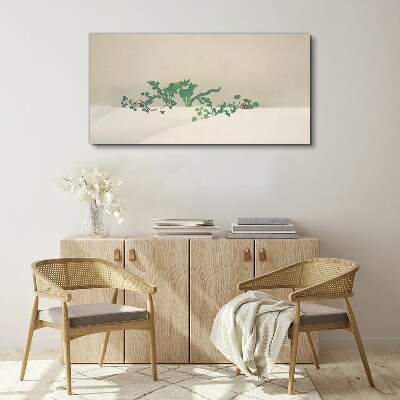 Tableau toile imprimée Plantes délicates sur fond neutre