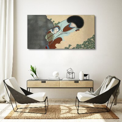 Tableau sur toile Une promenade hivernale dans un style traditionnel