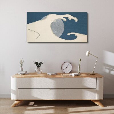 Tableau toile imprimée Une vague au clair de lune
