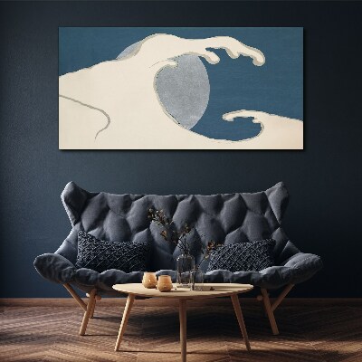 Tableau toile imprimée Une vague au clair de lune