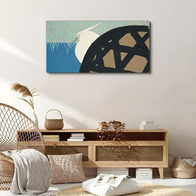 Tableau toile imprimée Un oiseau dans le paysage