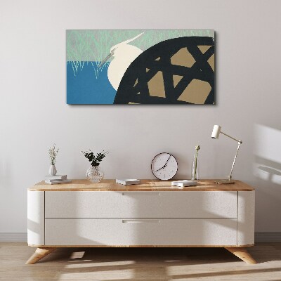 Tableau toile imprimée Un oiseau dans le paysage