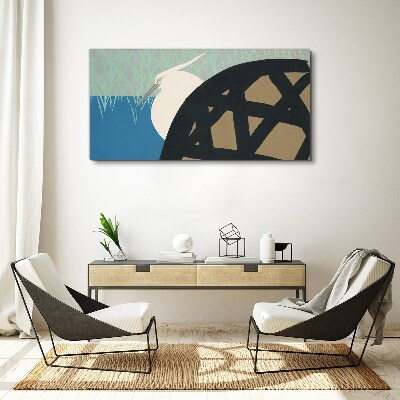 Tableau toile imprimée Un oiseau dans le paysage