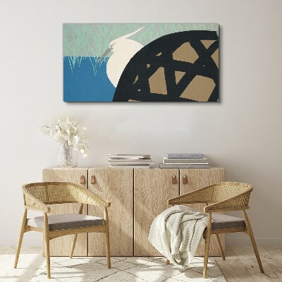 Tableau toile imprimée Un oiseau dans le paysage