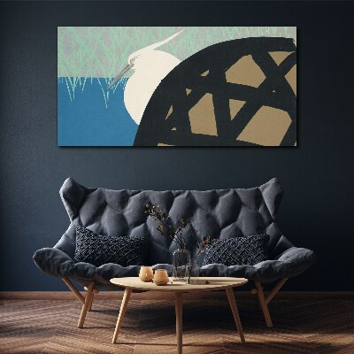 Tableau toile imprimée Un oiseau dans le paysage