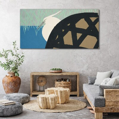 Tableau toile imprimée Un oiseau dans le paysage