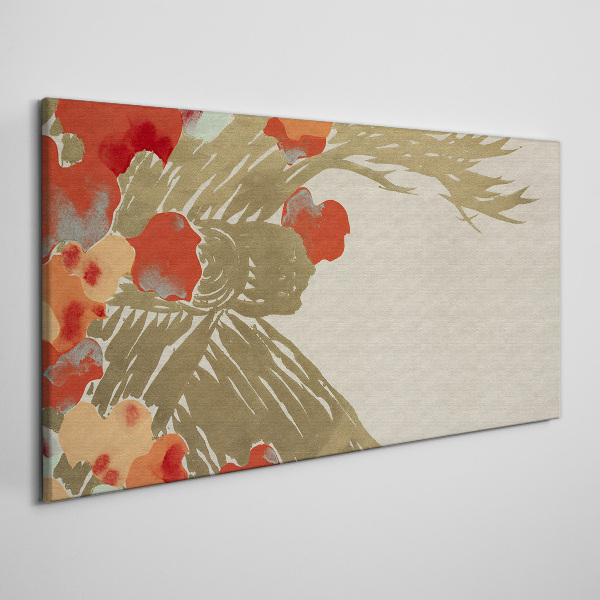 Tableau imprimé sur toile Motif floral aux tons chauds