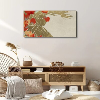 Tableau imprimé sur toile Motif floral aux tons chauds