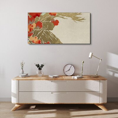 Tableau imprimé sur toile Motif floral aux tons chauds