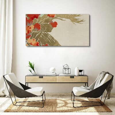 Tableau imprimé sur toile Motif floral aux tons chauds