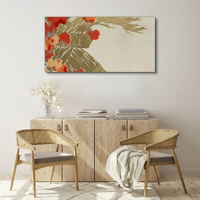 Tableau imprimé sur toile Motif floral aux tons chauds